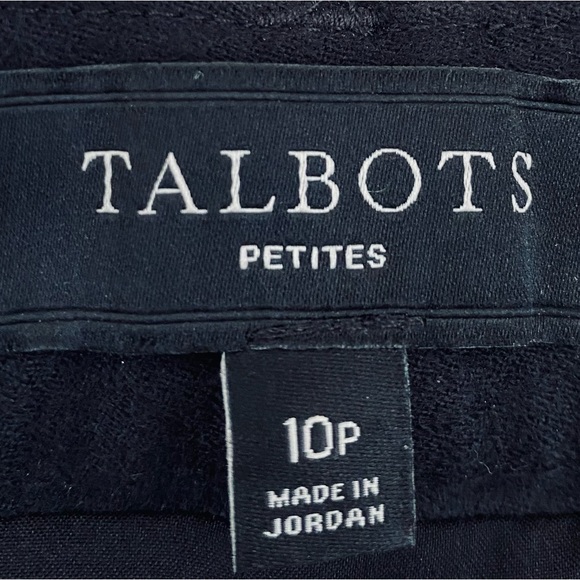 Talbots Italian Flannel Classic Black Cropped Cuffed Wool Pant Size 10 - Picture 5 of 7